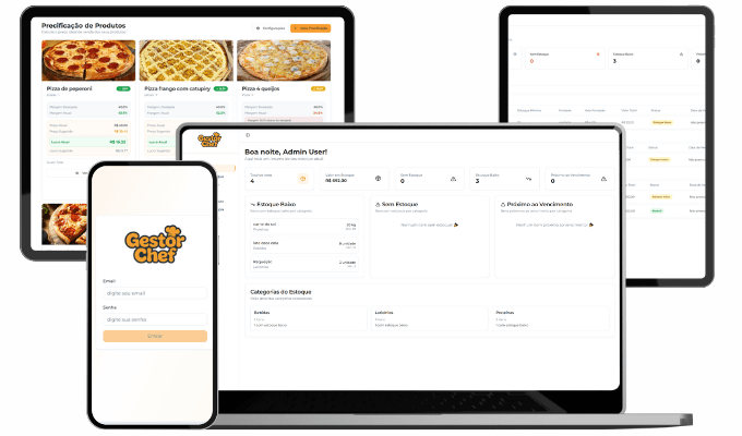 GestorChef em múltiplos dispositivos